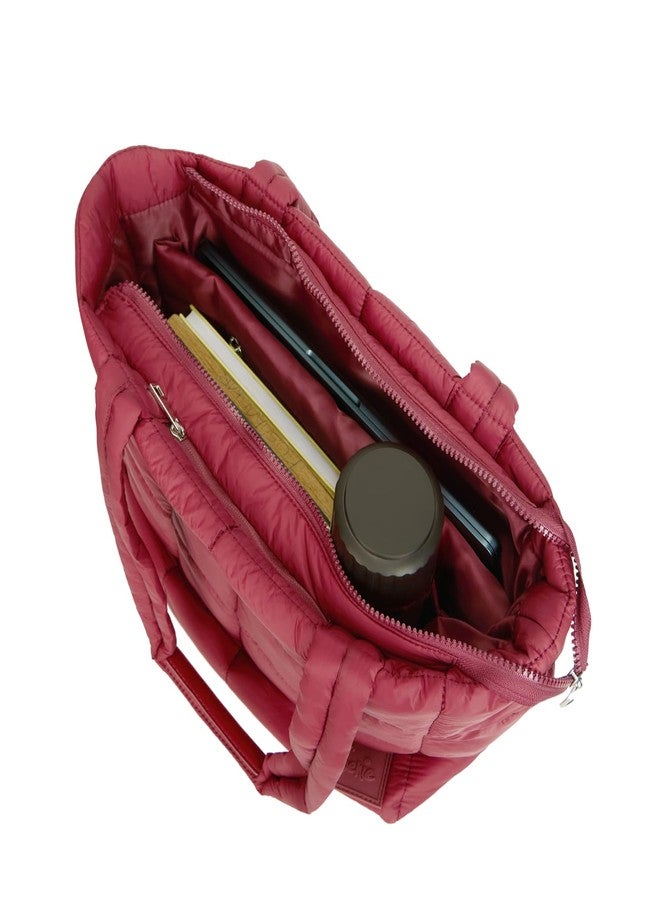 جيني حقيبة جيني القطيفة للبنات | 13 بوصة - 15 لترًا مع جيب واحد، وجيب مبطن للكمبيوتر المحمول، ومنظم | مثالية للكمبيوتر المحمول، ومستحضرات التجميل، والمذكرات، والأسلاك، والجامعة/العمل - عنابي - Image 5